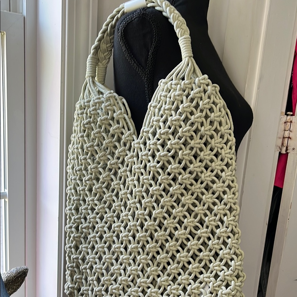 Elegant  Woven Tote Bag j.Crew hand knotted CADIZ tote